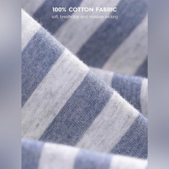 New David Archy Men's Cotton Strip Sleep ware Loungewear Top&Bottom SET - Picture 13 of 16